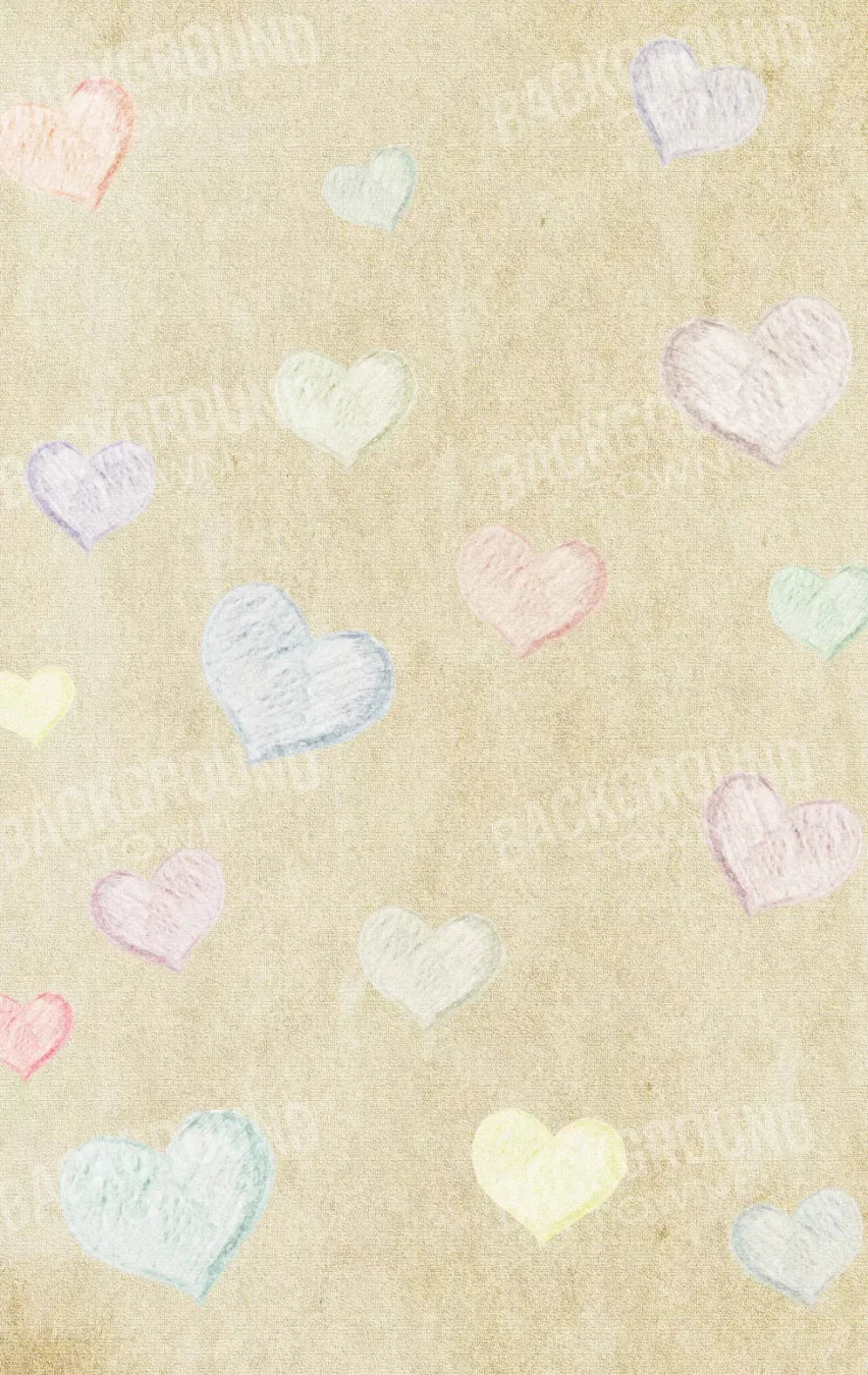 Cream Of Hearts 10X16 Ultracloth ( 120 X 192 Inch ) Backdrop