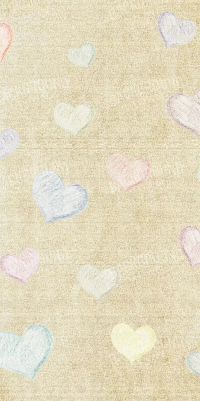 Cream Of Hearts 10X20 Ultracloth ( 120 X 240 Inch ) Backdrop