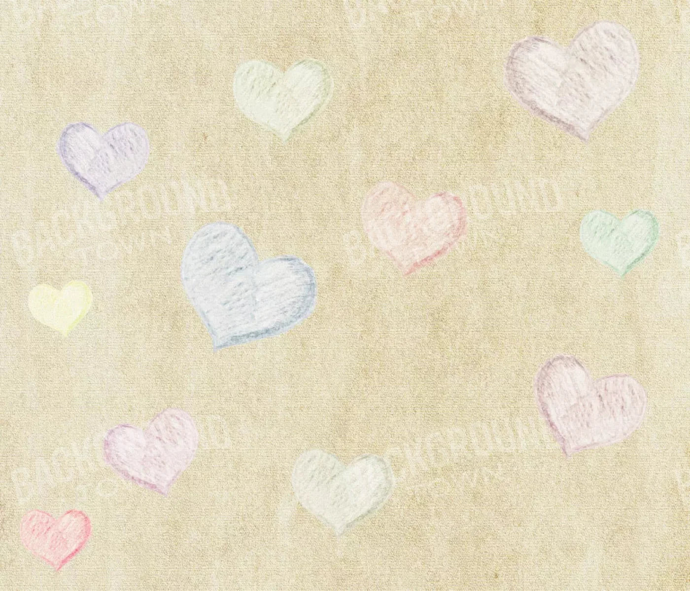 Cream Of Hearts 12X10 Ultracloth ( 144 X 120 Inch ) Backdrop
