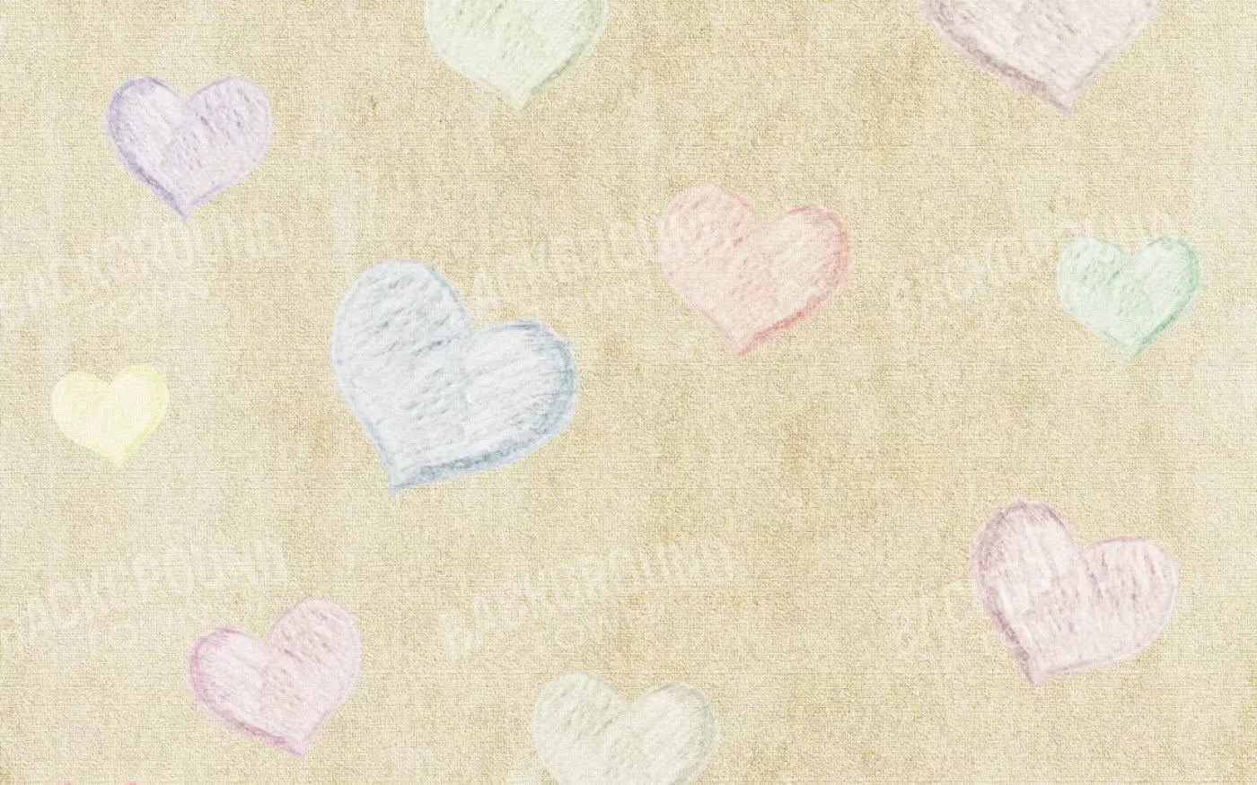 Cream Of Hearts 14X9 Ultracloth ( 168 X 108 Inch ) Backdrop