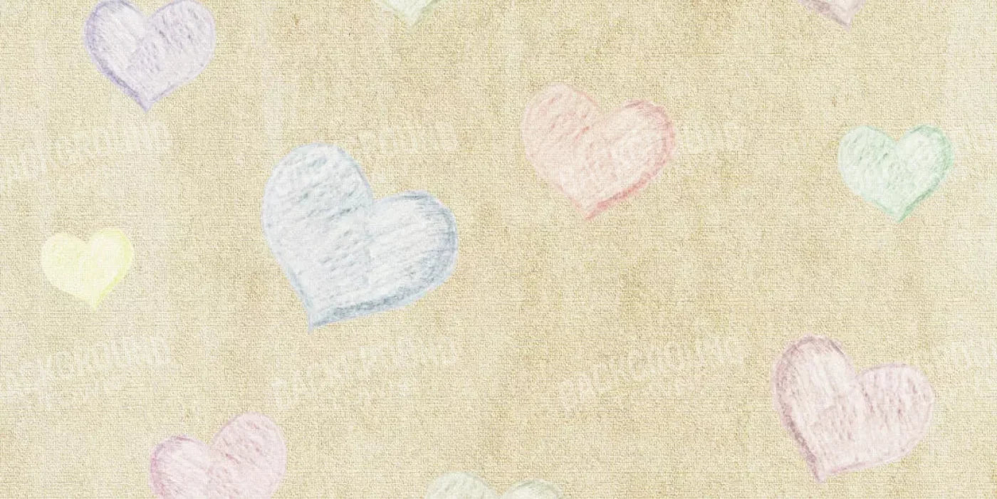 Cream Of Hearts 20X10 Ultracloth ( 240 X 120 Inch ) Backdrop