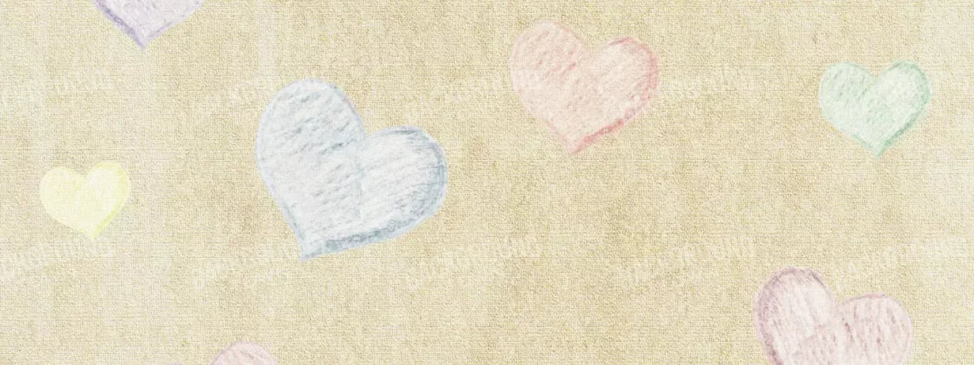 Cream Of Hearts 20X8 Ultracloth ( 240 X 96 Inch ) Backdrop