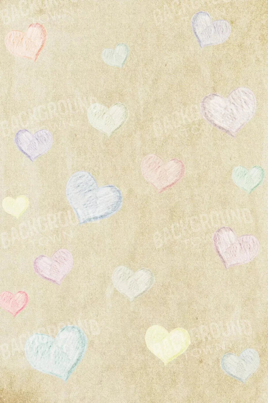Cream Of Hearts 5X8 Ultracloth ( 60 X 96 Inch ) Backdrop