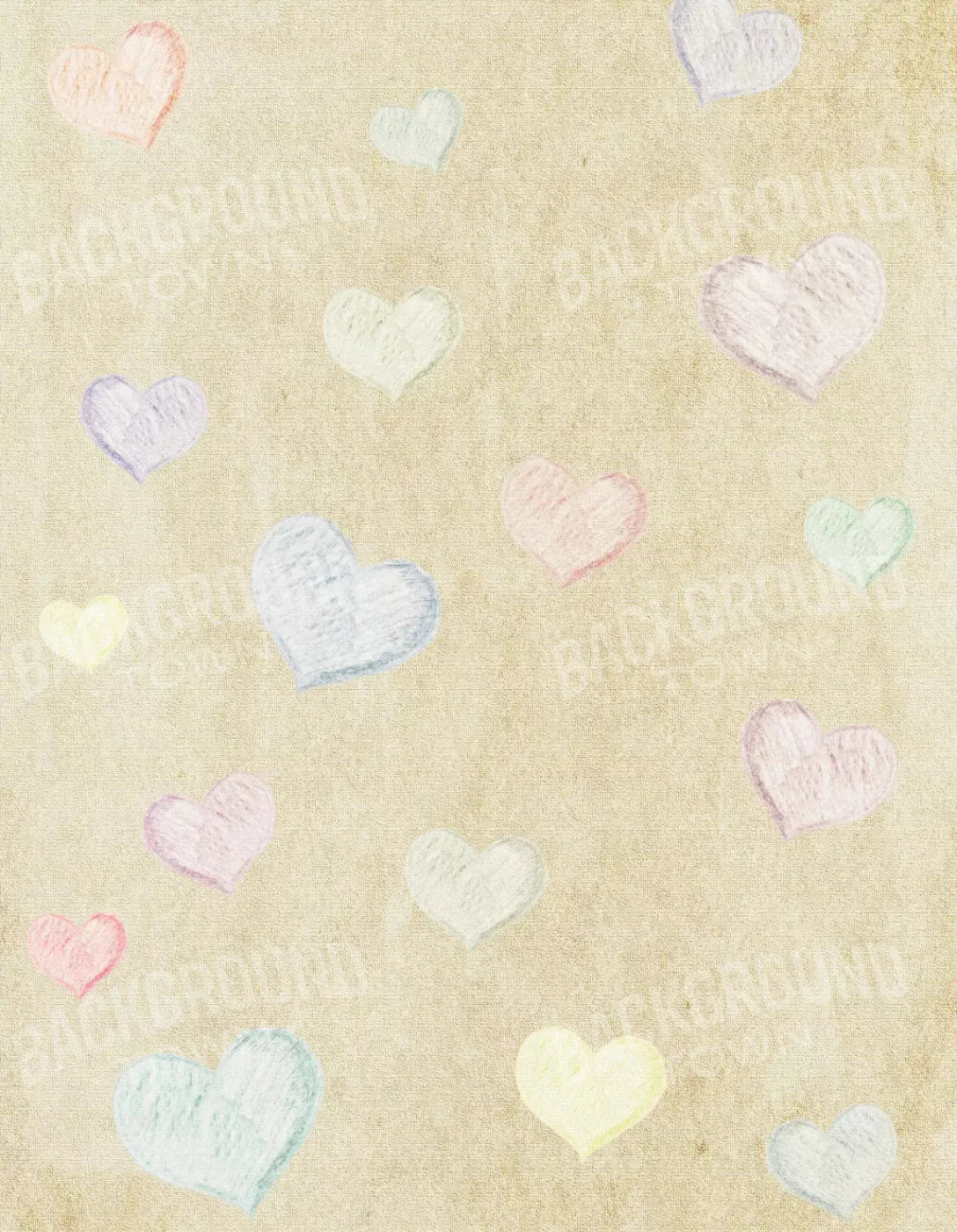 Cream Of Hearts 6X8 Fleece ( 72 X 96 Inch ) Backdrop