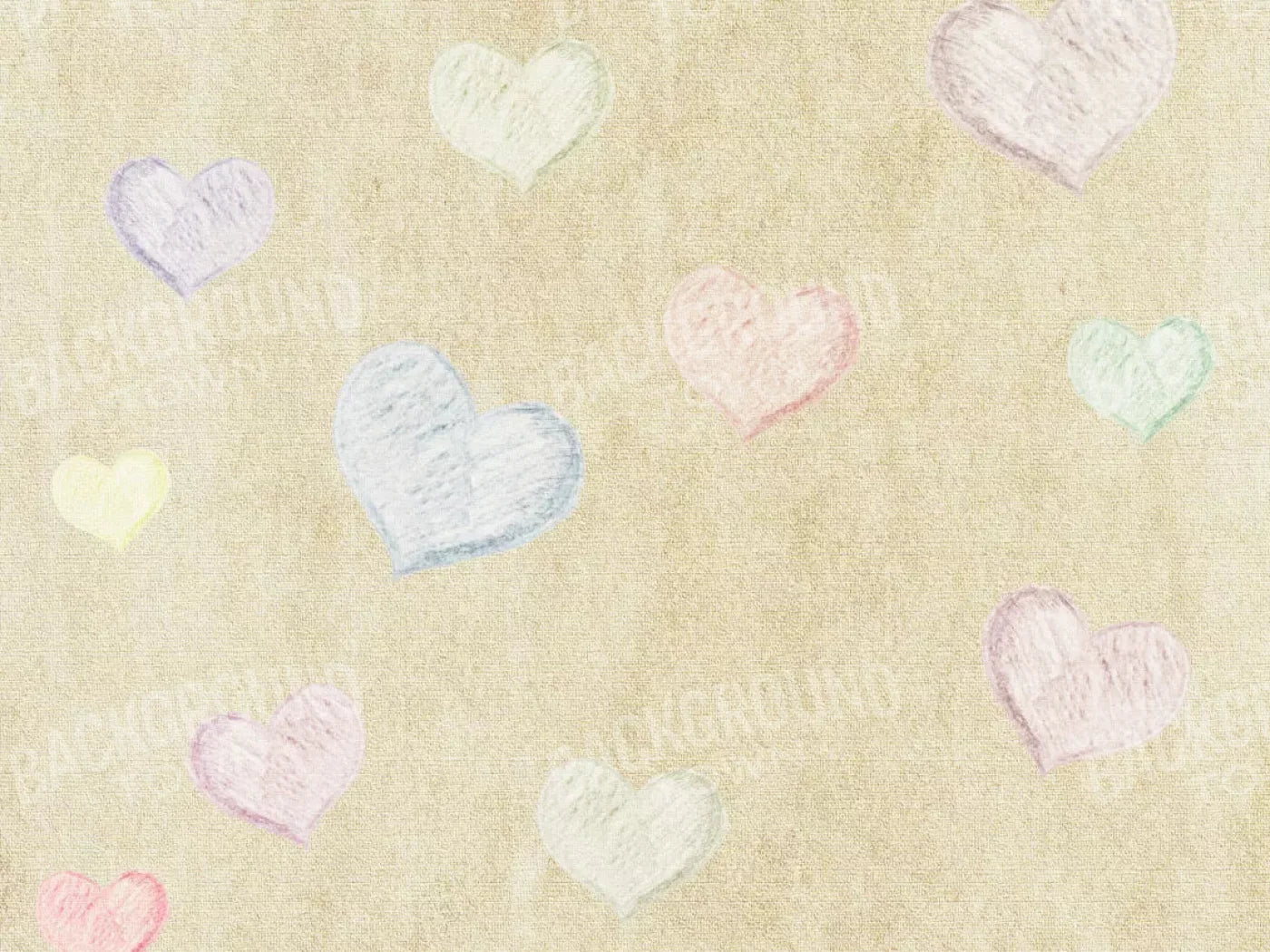 Cream Of Hearts 7X5 Ultracloth ( 84 X 60 Inch ) Backdrop