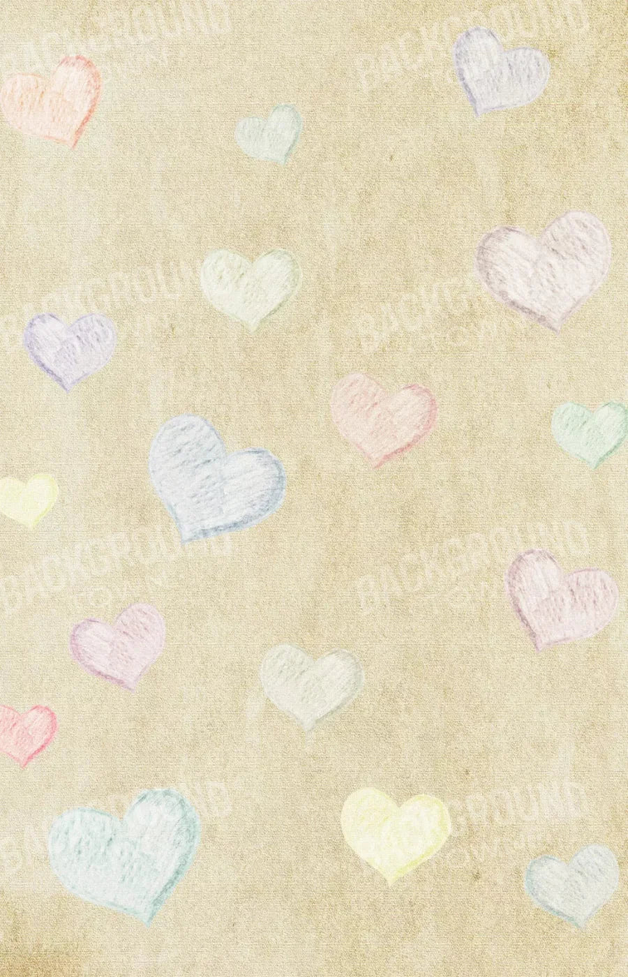 Cream Of Hearts 8X12 Ultracloth ( 96 X 144 Inch ) Backdrop