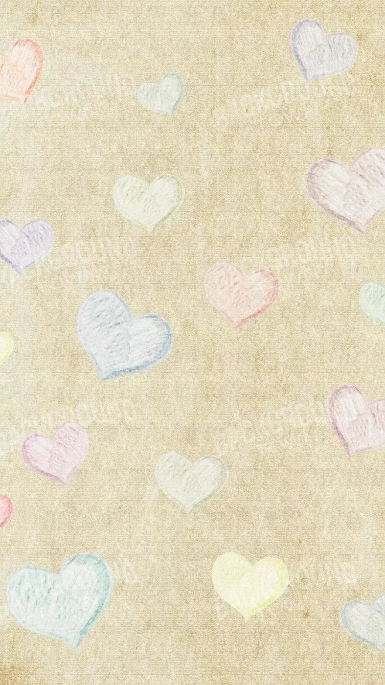 Cream Of Hearts 8X14 Ultracloth ( 96 X 168 Inch ) Backdrop