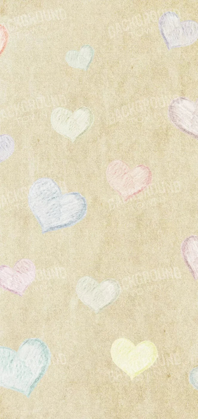 Cream Of Hearts 8X16 Ultracloth ( 96 X 192 Inch ) Backdrop