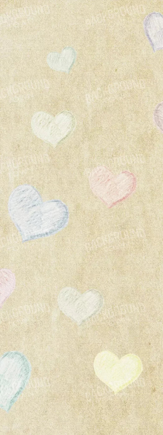 Cream Of Hearts 8X20 Ultracloth ( 96 X 240 Inch ) Backdrop