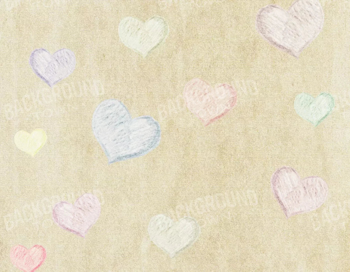 Cream Of Hearts 8X6 Fleece ( 96 X 72 Inch ) Backdrop