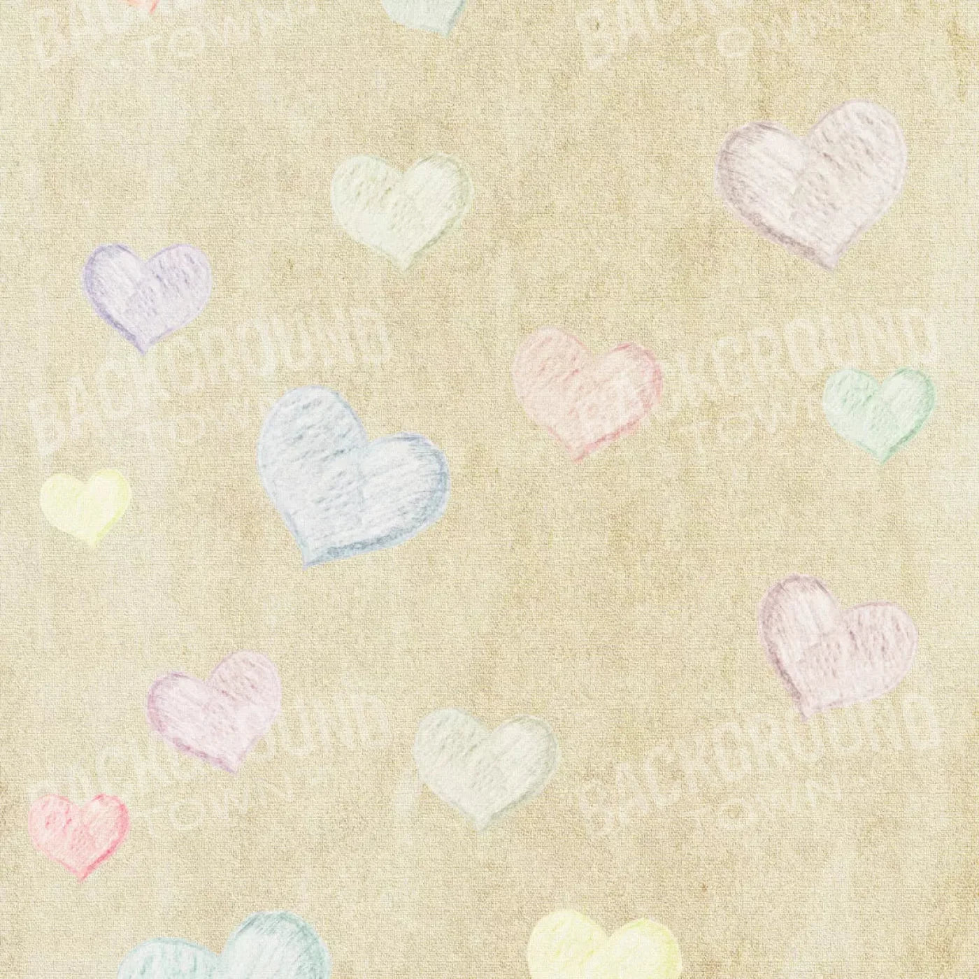 Cream Of Hearts 8X8 Fleece ( 96 X Inch ) Backdrop