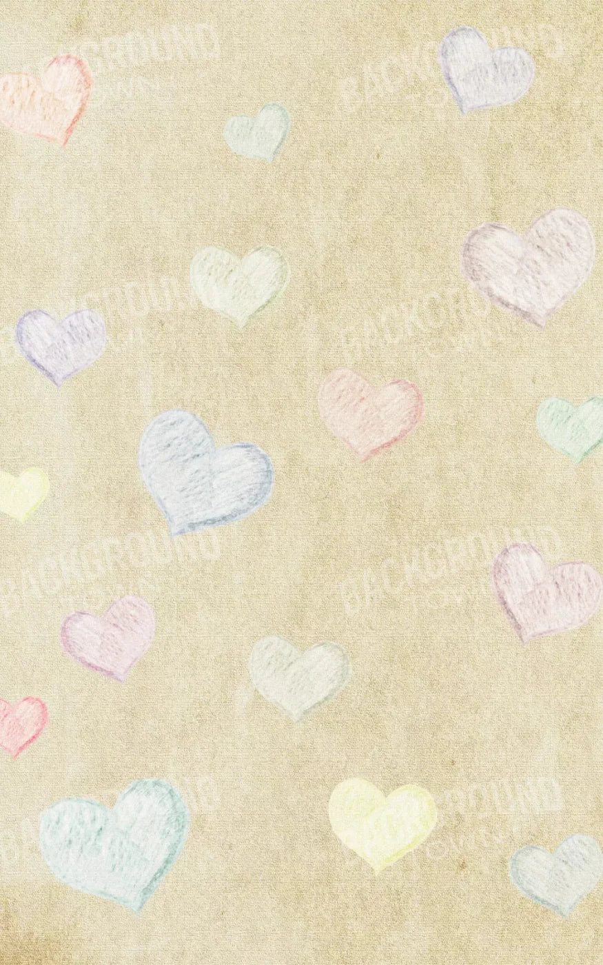 Cream Of Hearts 9X14 Ultracloth ( 108 X 168 Inch ) Backdrop