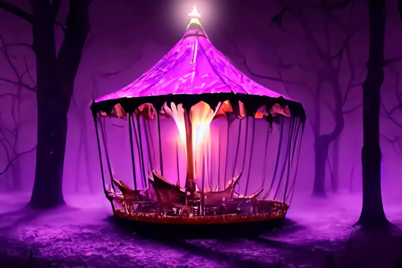Creepy Carousel In Fuchsia H 8X5 Ultracloth ( 96 X 60 Inch ) Backdrop