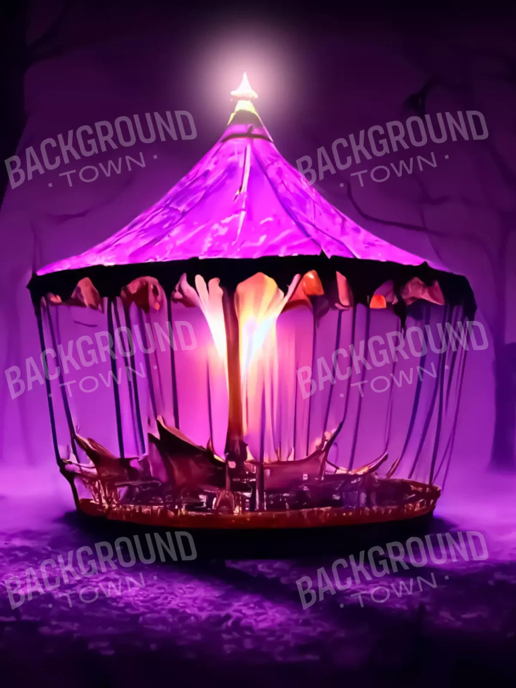Creepy Carousel In Fuchsia V 5X68 Fleece ( 60 X 80 Inch ) Backdrop