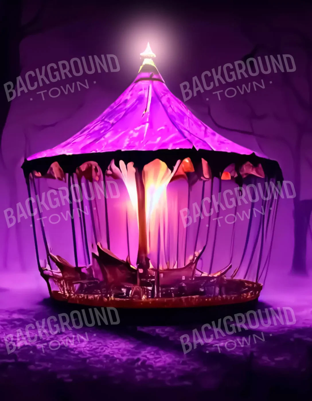 Creepy Carousel In Fuchsia V 6X8 Fleece ( 72 X 96 Inch ) Backdrop