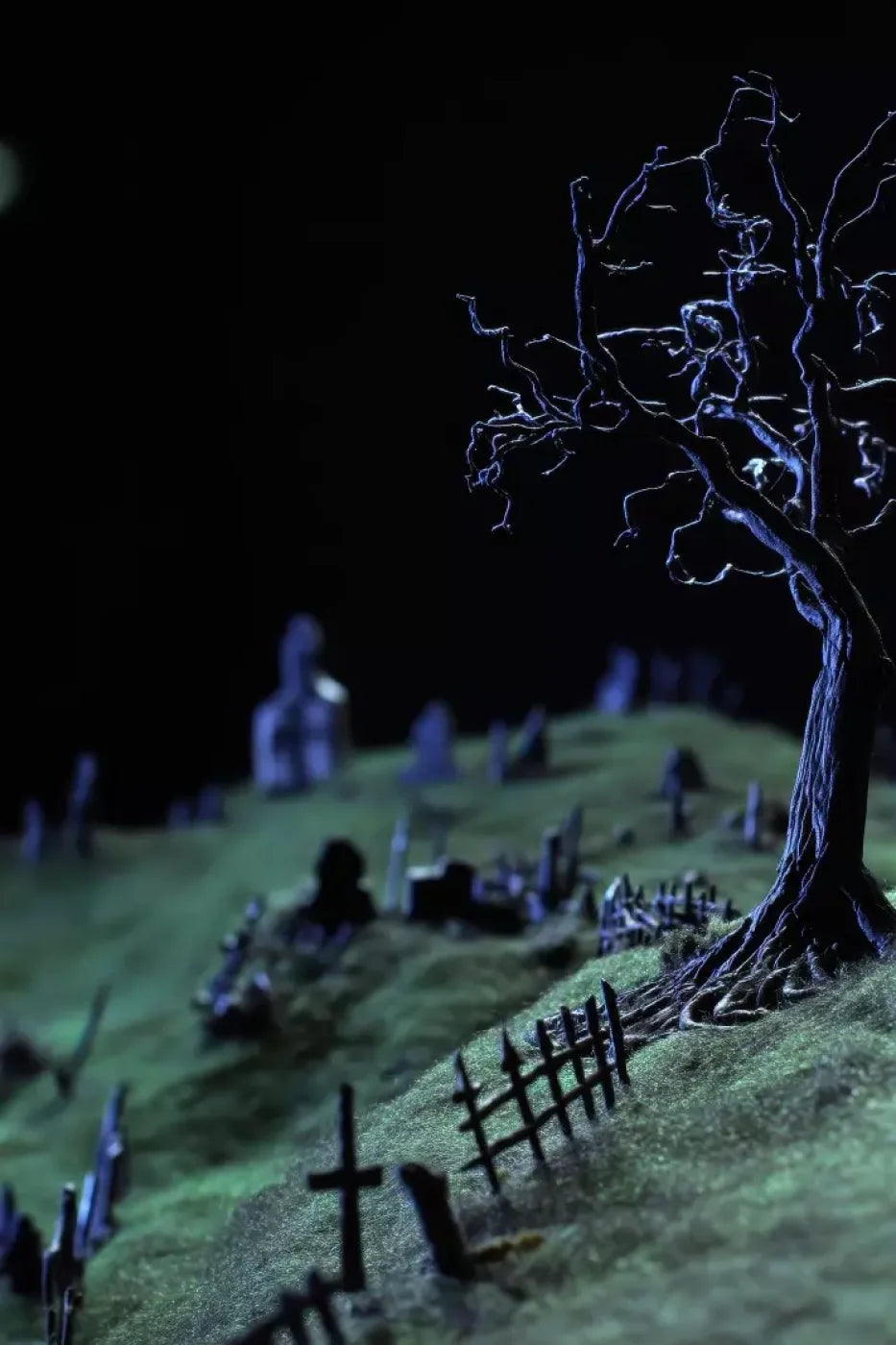 Creepy Tree In Graveyard 8’X12’ Ultracloth (96 X 144 Inch) Backdrop