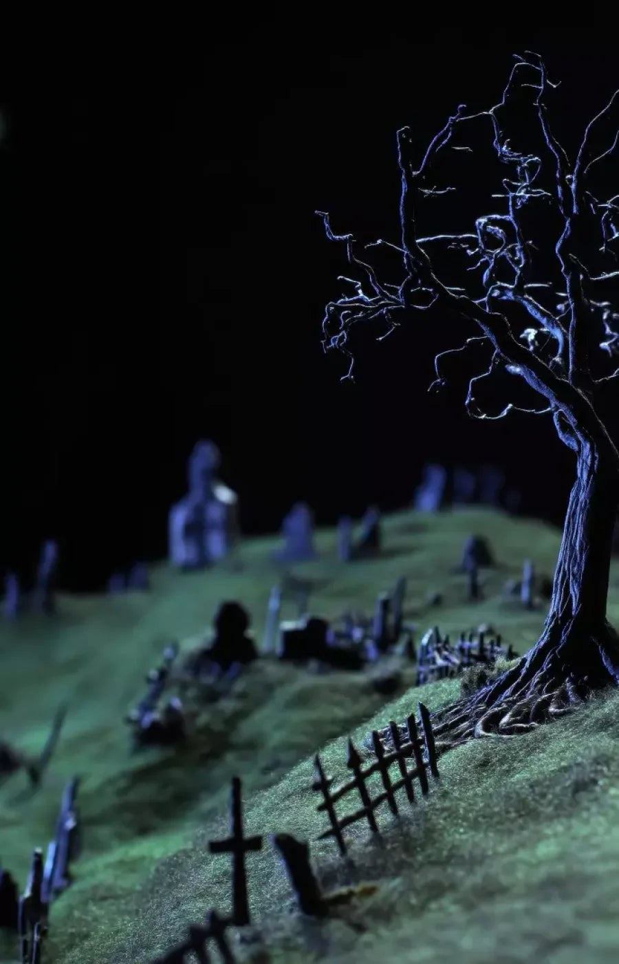Creepy Tree In Graveyard 9’X14’ Ultracloth (108 X 168 Inch) Backdrop