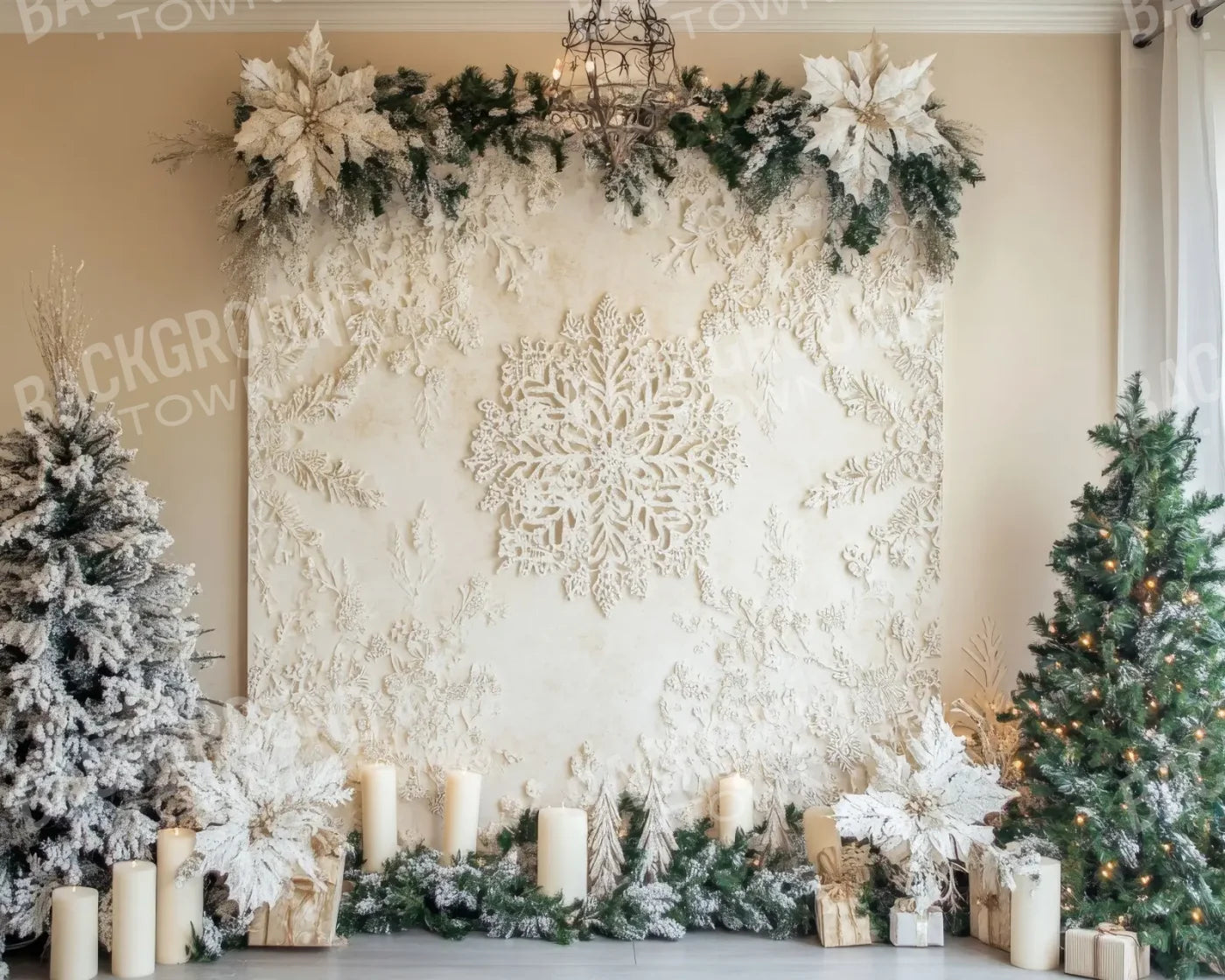 Crochet Christmas Tapestry 10’x8’ Fleece (120 x 96 inch) Backdrop