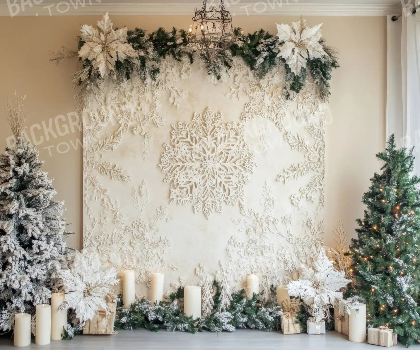 Crochet Christmas Tapestry 12’x10’ UltraCloth (144 x 120 inch) Backdrop