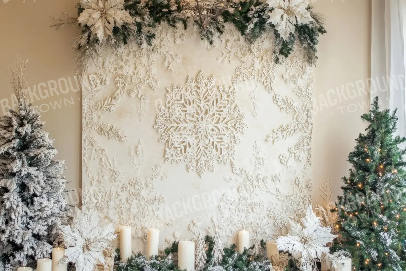 Crochet Christmas Tapestry 12’x8’ UltraCloth (144 x 96 inch) Backdrop