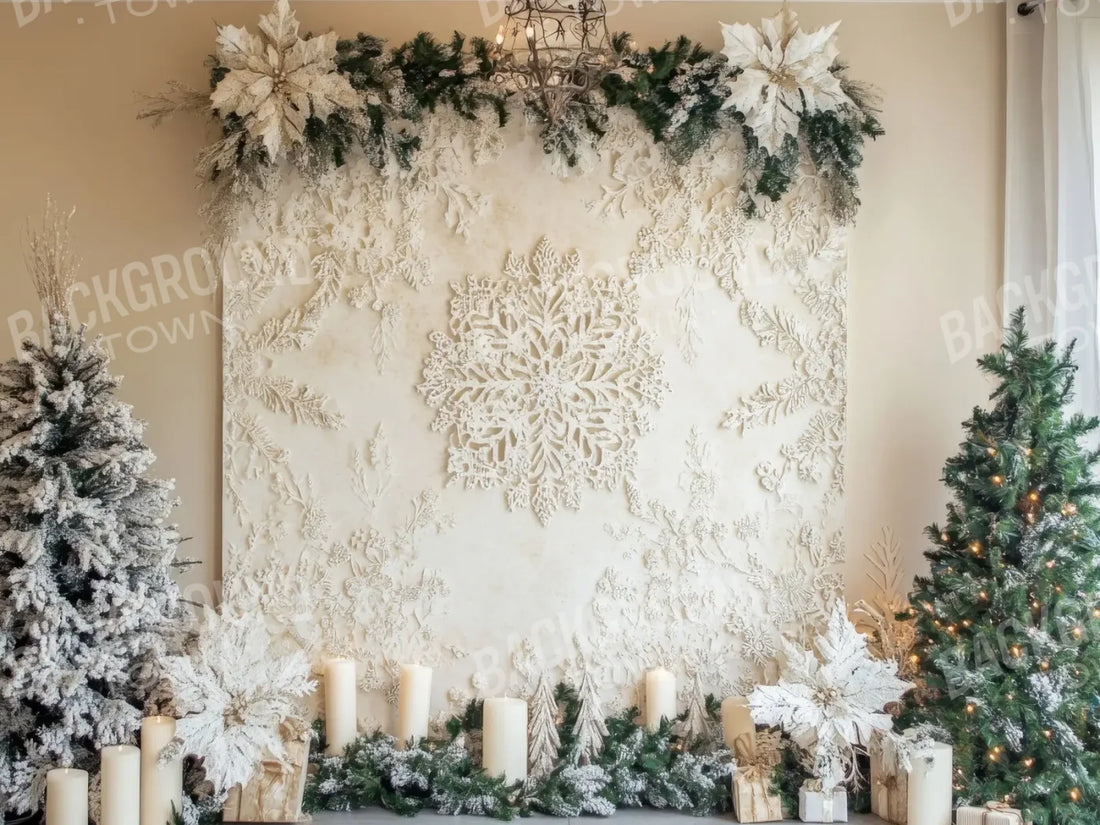 Crochet Christmas Tapestry 6’8x5’ Fleece (80 x 60 inch) Backdrop