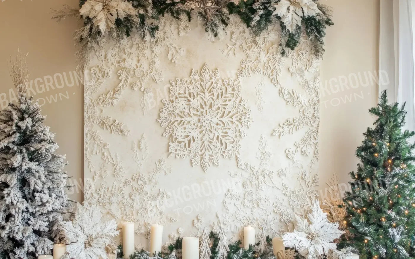 Crochet Christmas Tapestry 8’x5’ UltraCloth (96 x 60 inch) Backdrop