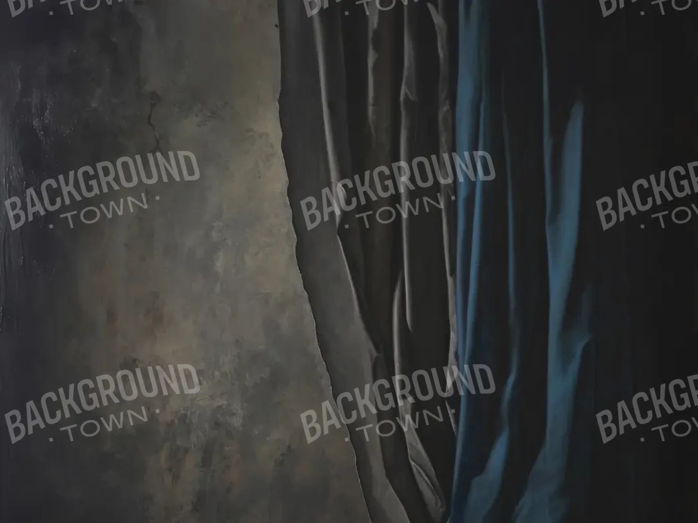 Curtained Wall Blue 8’x6’ Fleece (96 x 72 inch) Backdrop