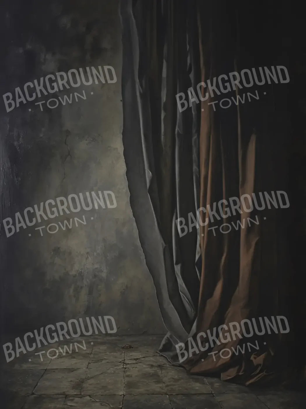 Curtained Wall Brown 5’x6’8 Fleece (60 x 80 inch) Backdrop
