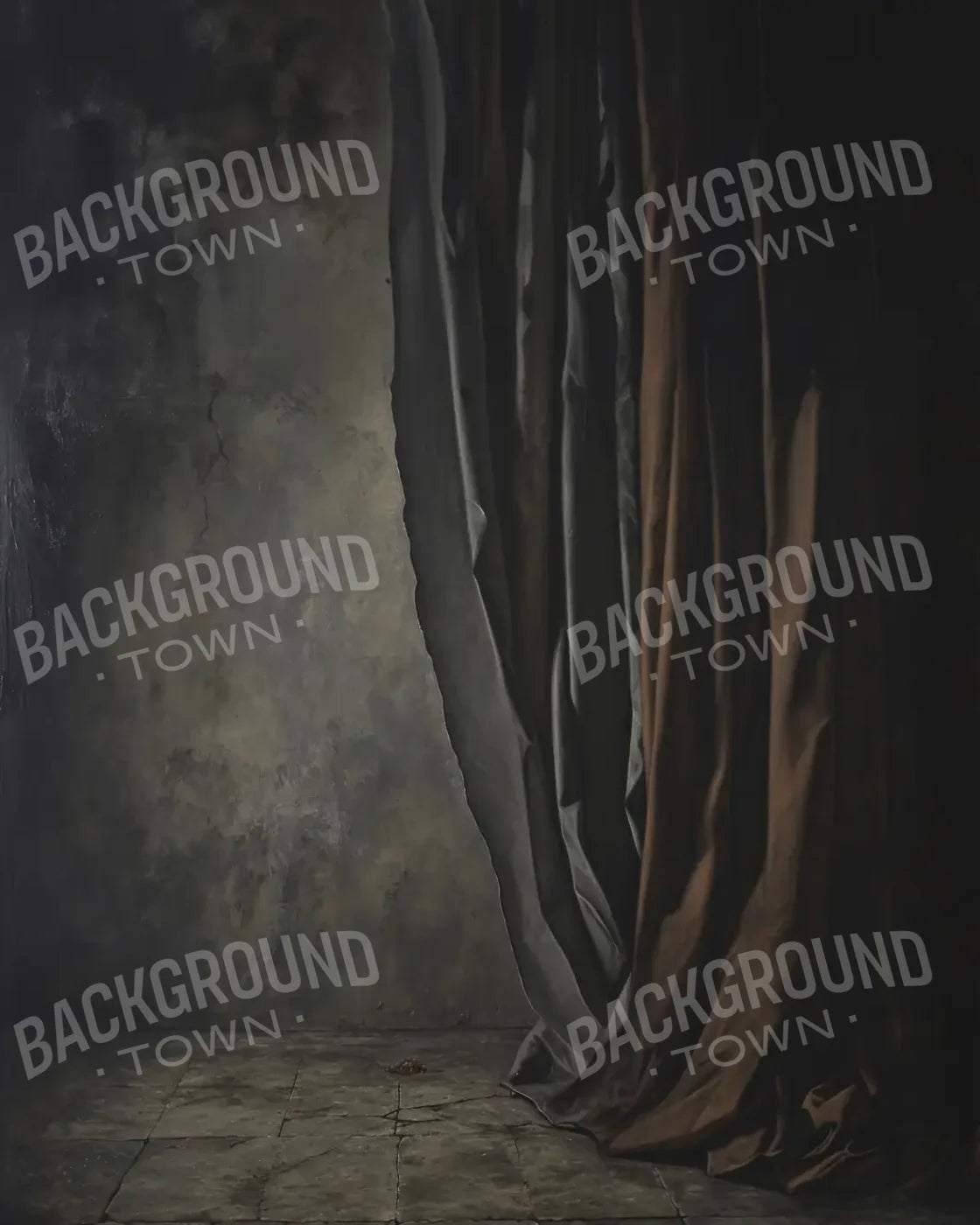 Curtained Wall Brown 8’x10’ Fleece (96 x 120 inch) Backdrop