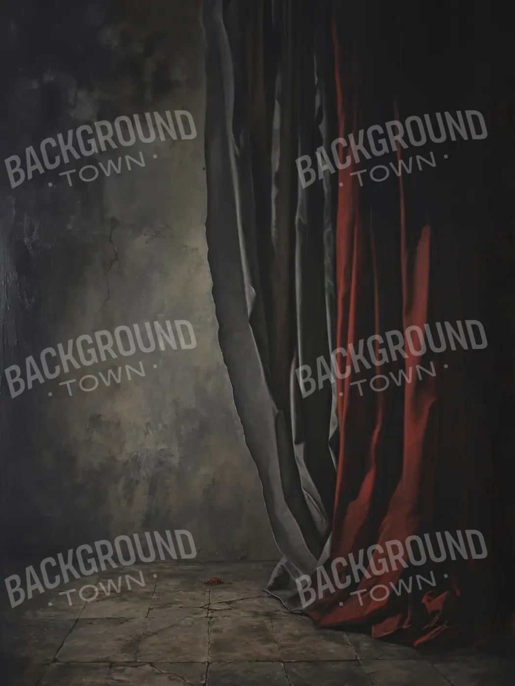 Curtained Wall Red 5’x6’8 Fleece (60 x 80 inch) Backdrop