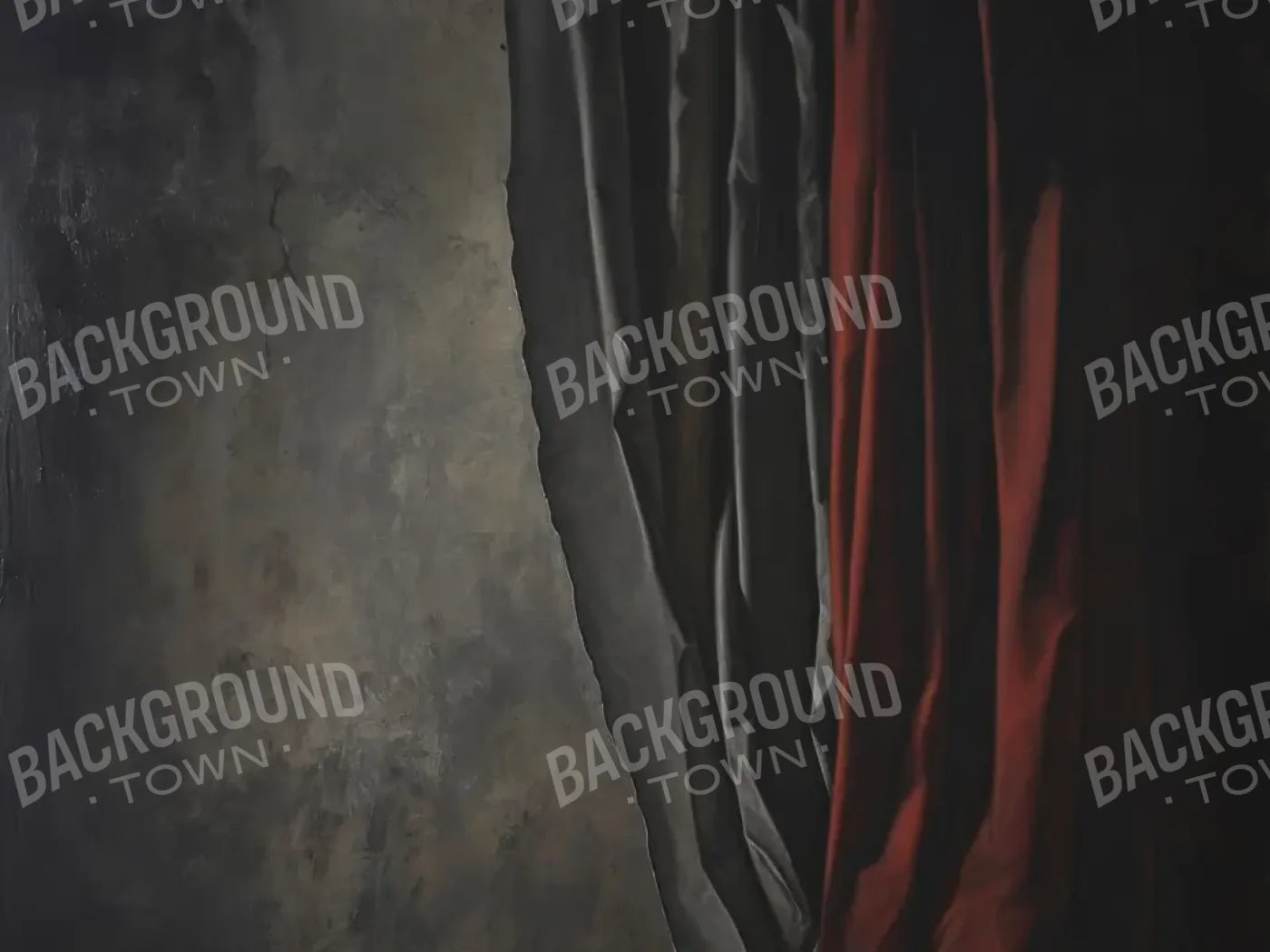 Curtained Wall Red 8’x6’ Fleece (96 x 72 inch) Backdrop