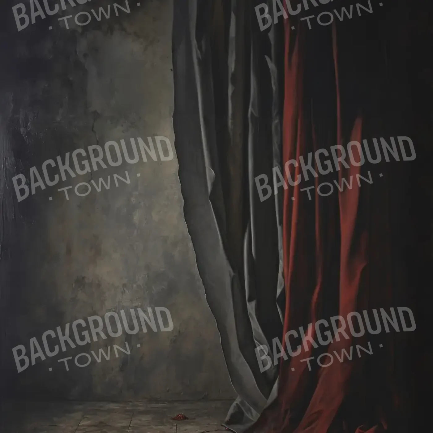 Curtained Wall Red 8’x8’ Fleece (96 x 96 inch) Backdrop