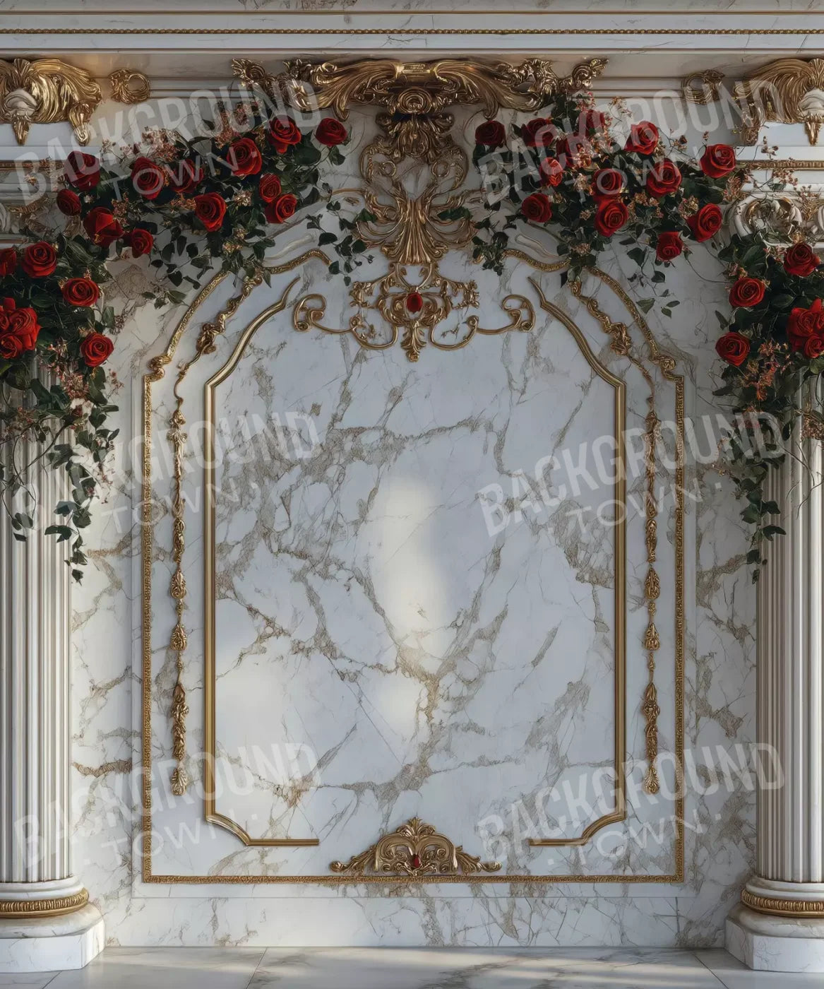White Gold Red Green Backdrop for Photography