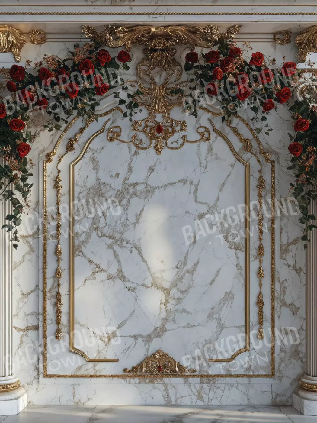 Curved Rose Arch 5’X6’8 Fleece (60 X 80 Inch) Backdrop