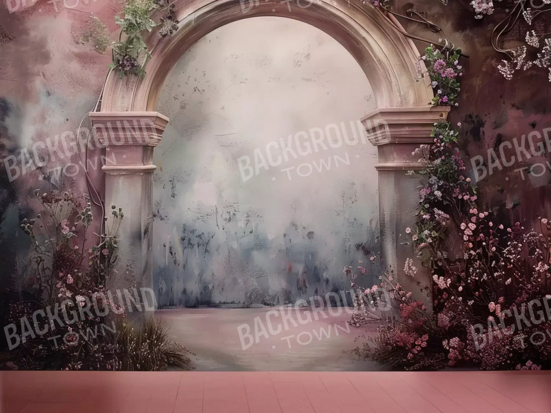 Dahlia Pink Arch 6’8X5’ Fleece (80 X 60 Inch) Backdrop