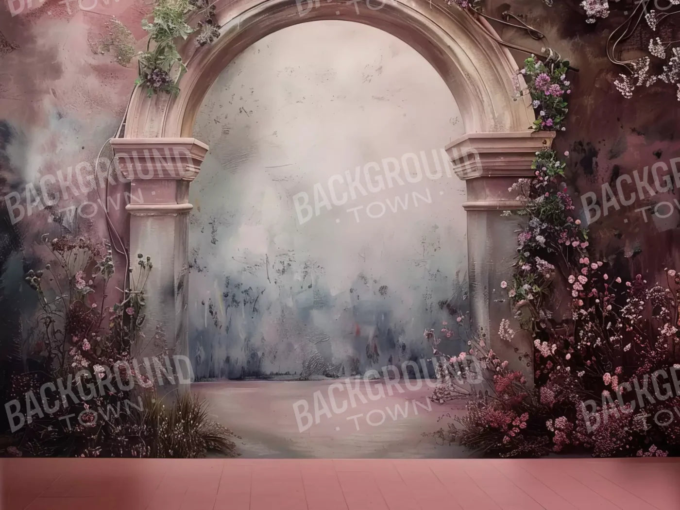 Dahlia Pink Arch 8’X6’ Fleece (96 X 72 Inch) Backdrop