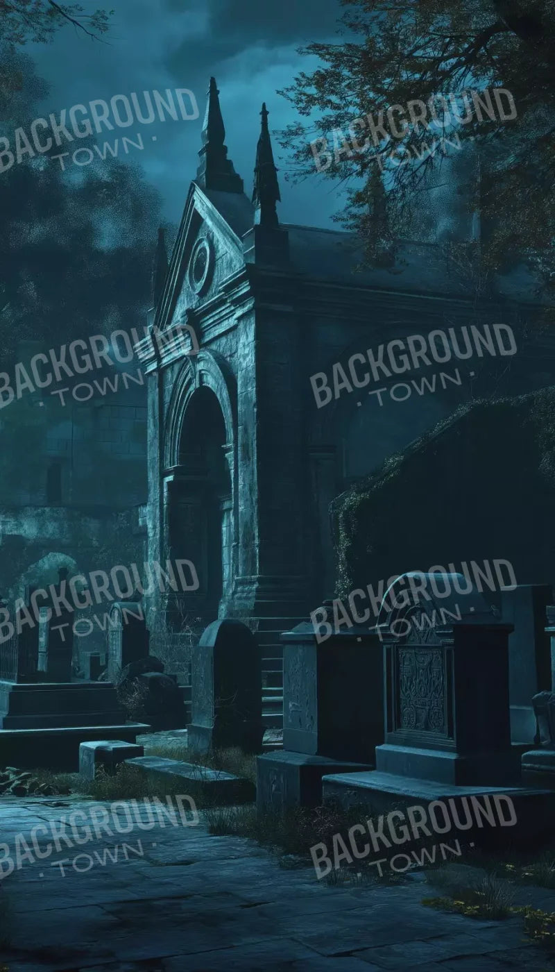 Dark Abandoned Mausoleums 8’X14’ Ultracloth (96 X 168 Inch) Backdrop