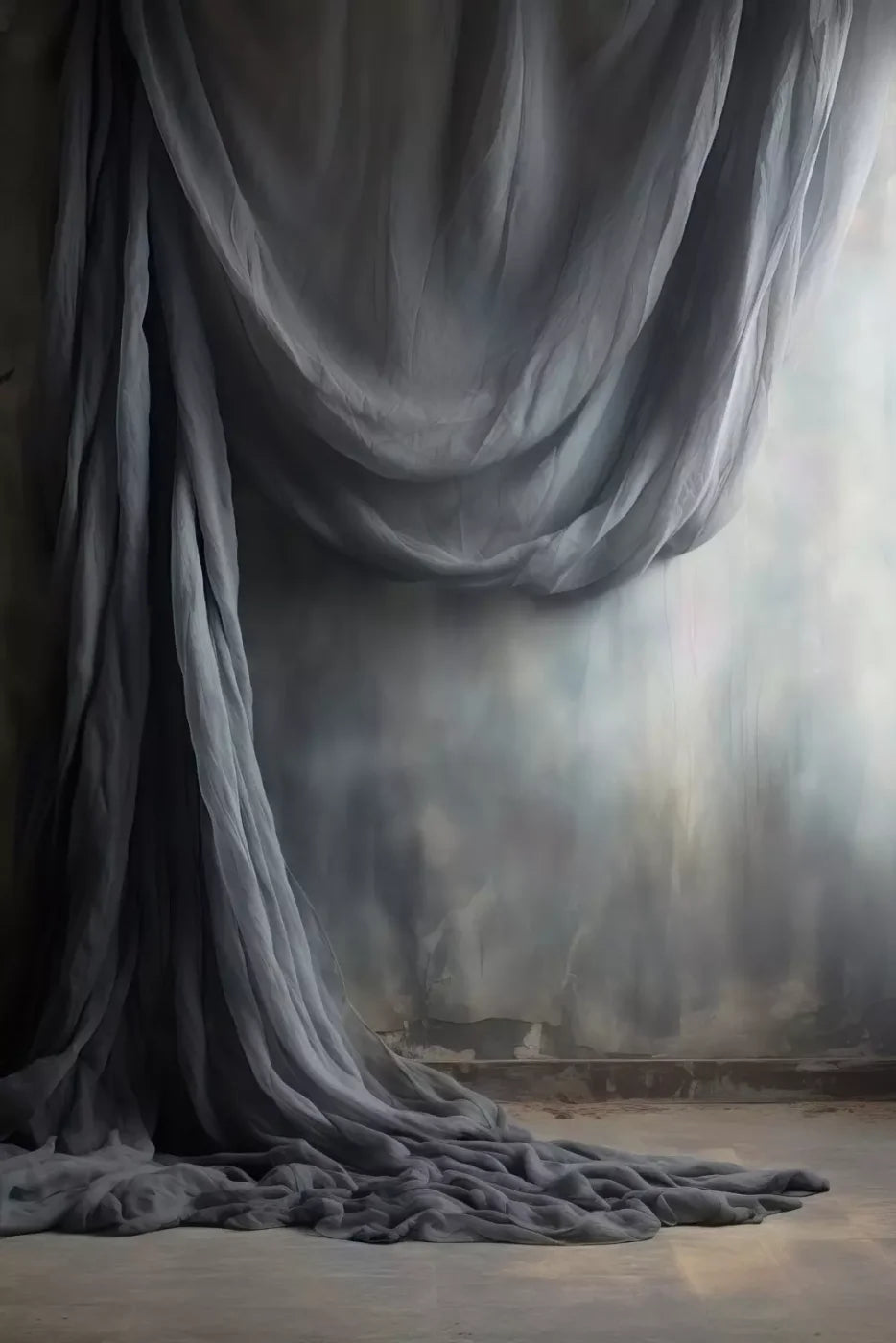 Chiffon Elegance Dark Charcoal 5X8 Ultracloth ( 60 X 96 Inch ) Backdrop
