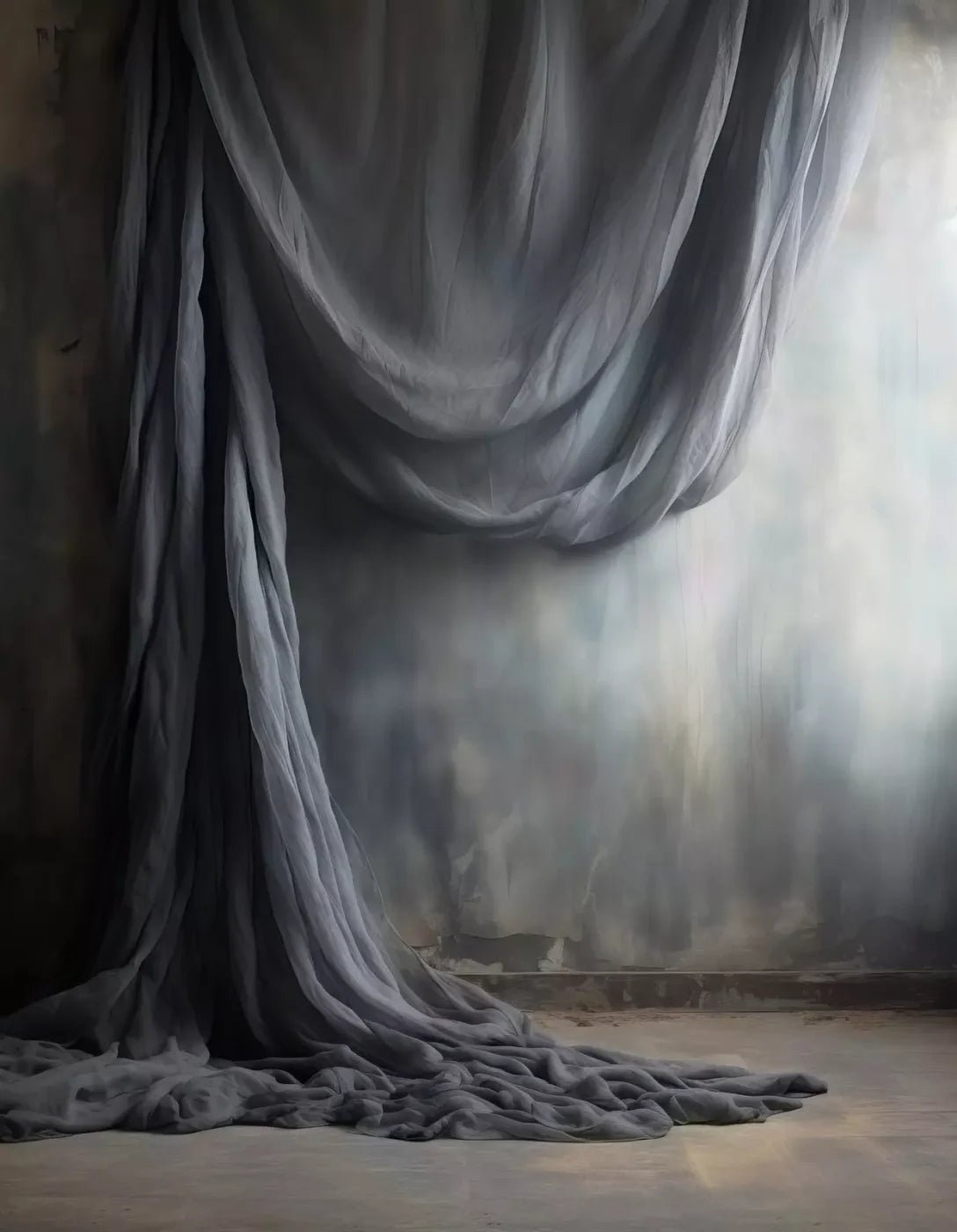 Chiffon Elegance Dark Charcoal 6X8 Fleece ( 72 X 96 Inch ) Backdrop
