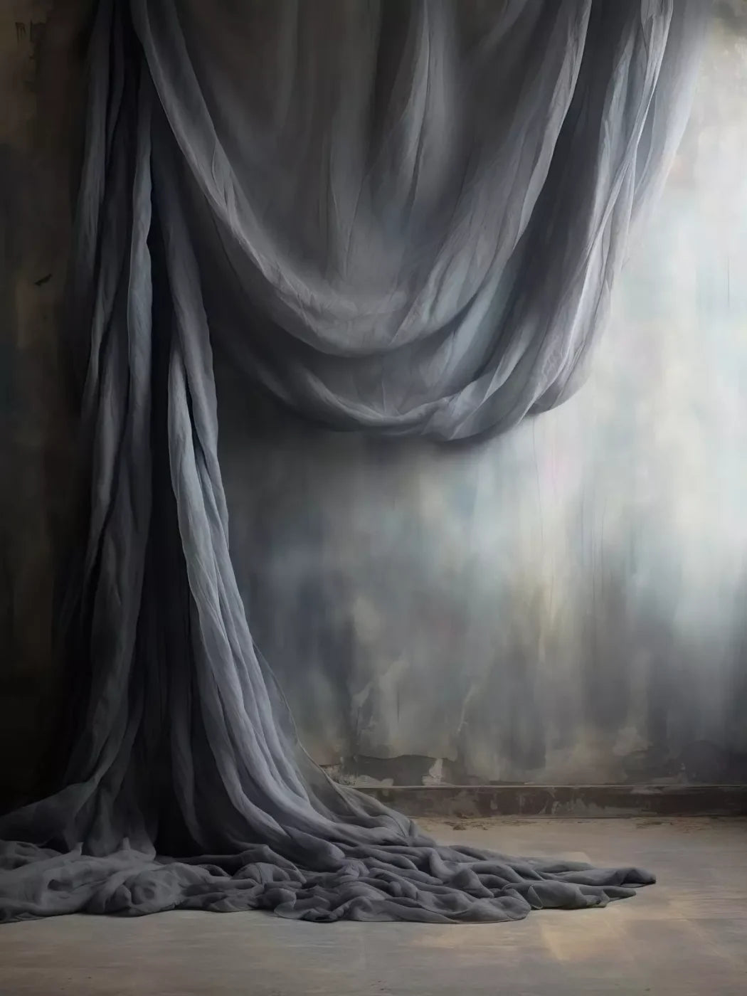 Chiffon Elegance Dark Charcoal 8X10 Fleece ( 96 X 120 Inch ) Backdrop