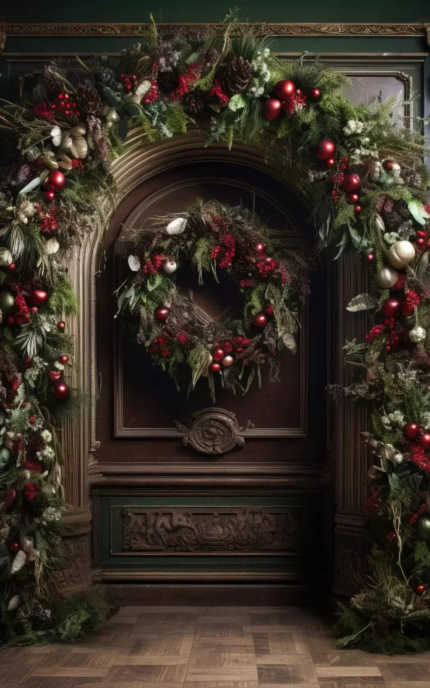 Dark Christmas Arch 10’X16’ Ultracloth (120 X 192 Inch) Backdrop