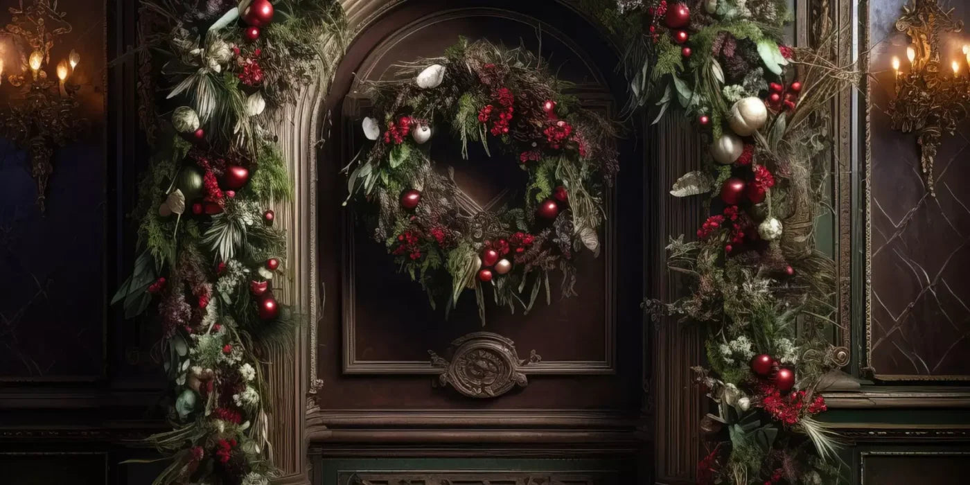 Dark Christmas Arch 16’X8’ Ultracloth (192 X 96 Inch) Backdrop