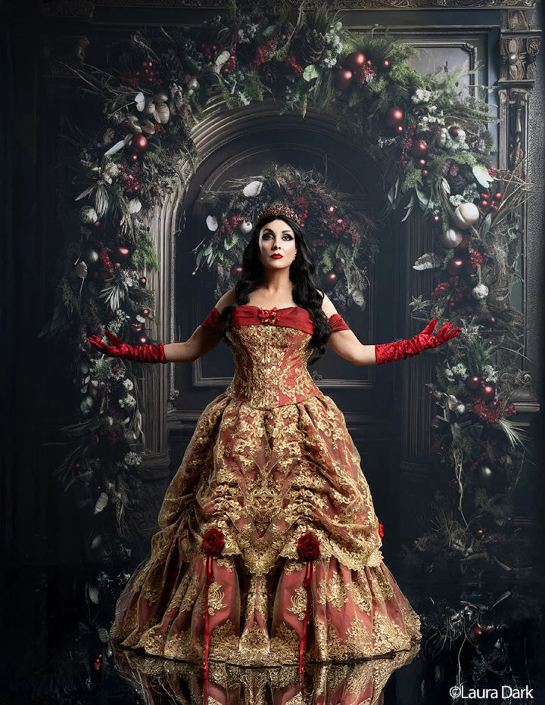 Dark Christmas Arch Backdrop