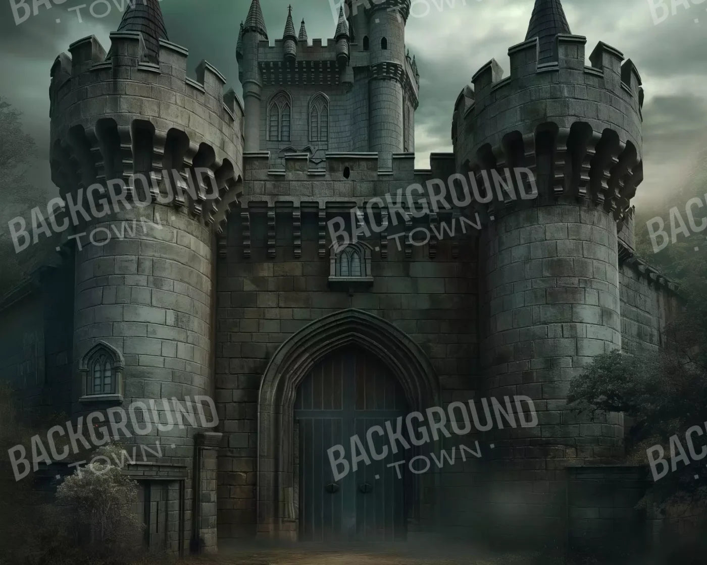 Dark Fairytale Castle 10’X8’ Fleece (120 X 96 Inch) Backdrop