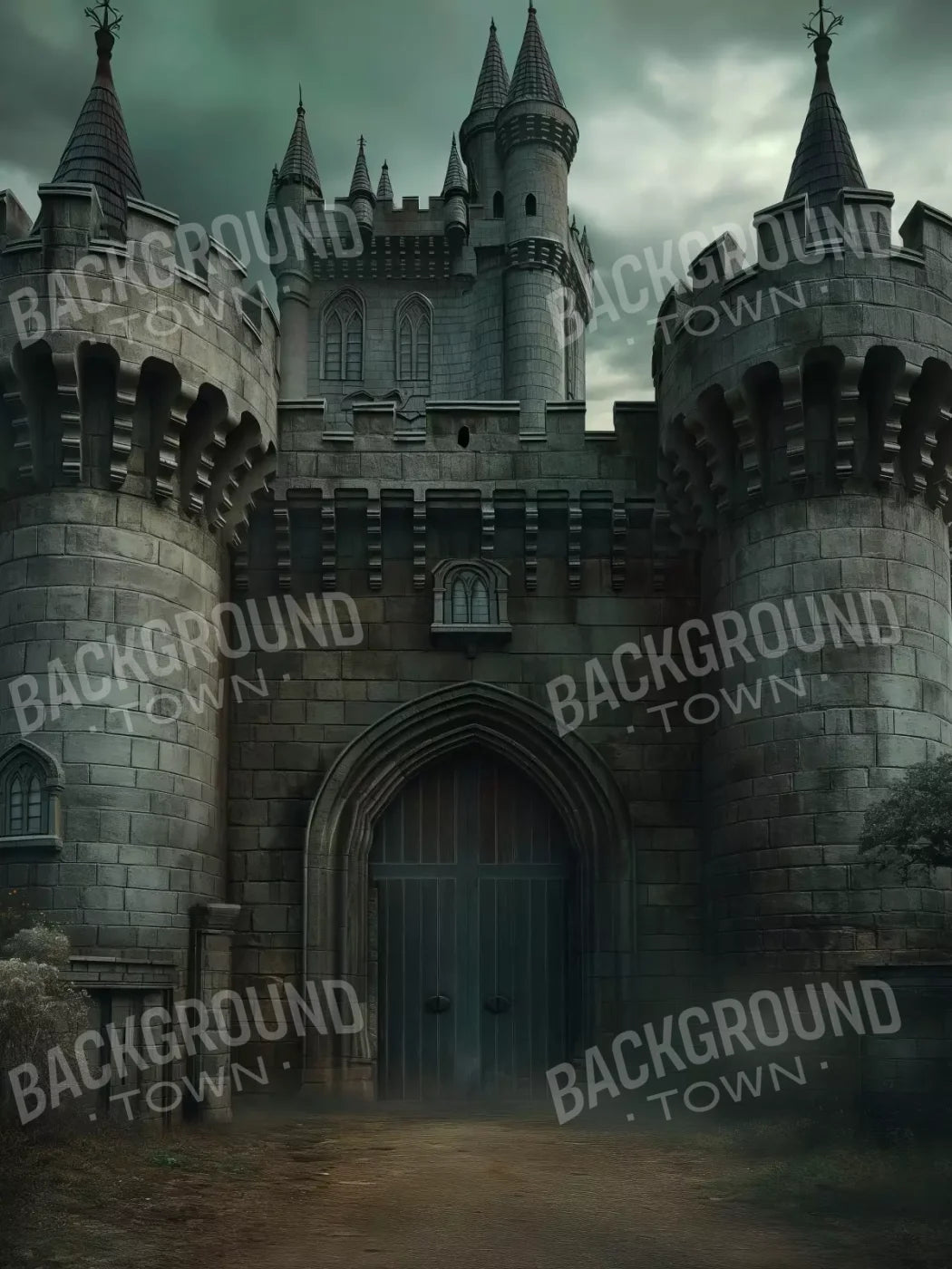 Dark Fairytale Castle 5’X6’8 Fleece (60 X 80 Inch) Backdrop