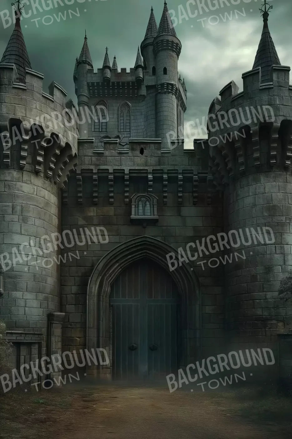 Dark Fairytale Castle 8’X12’ Ultracloth (96 X 144 Inch) Backdrop