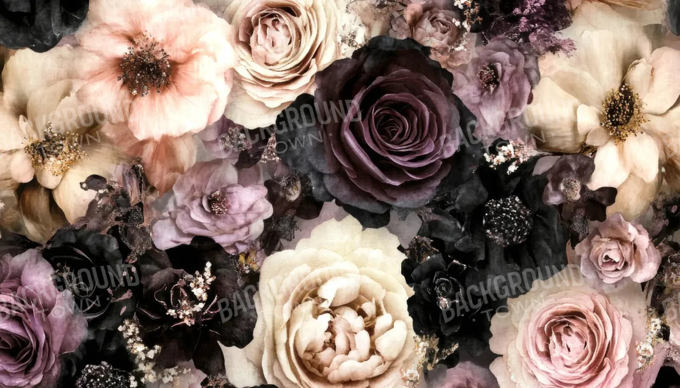 Dark Florals 14’x8’ UltraCloth (168 x 96 inch) Backdrop