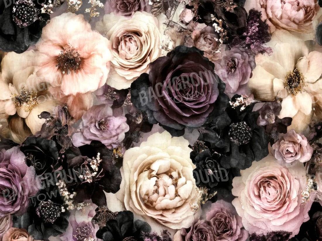 Dark Florals 6’8x5’ Fleece (80 x 60 inch) Backdrop