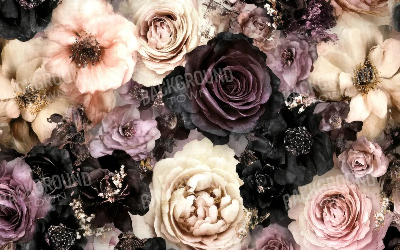 Dark Florals 8’x5’ UltraCloth (96 x 60 inch) Backdrop