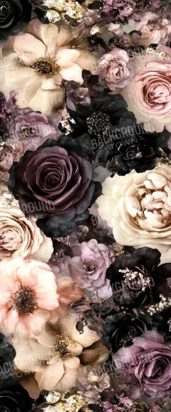 Dark Florals Sweep 5’x12’ UltraCloth for Westcott X-Drop (60 x 144 inch) Backdrop